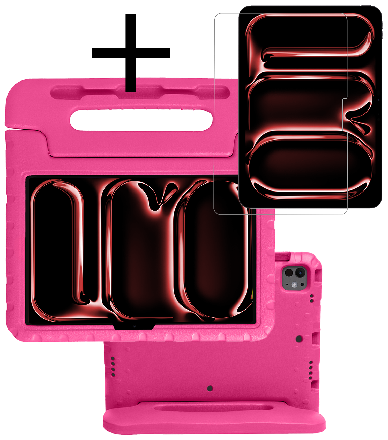NoXx iPad Pro 11 inch 2024 Hoes Kinder Hoesje Kids Case Cover Kids Proof Met Screenprotector - iPad Pro 11 inch 2024 Kinder Hoes - Roze