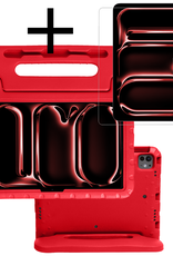 NoXx iPad Pro 11 inch 2024 Hoes Kinder Hoesje Kids Case Cover Kids Proof Met Screenprotector - iPad Pro 11 inch 2024 Kinder Hoes - Rood