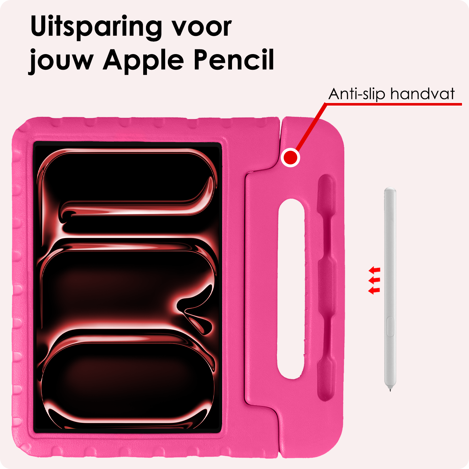 NoXx iPad Pro 11 inch 2024 Hoes Kinder Hoesje Kids Case Cover Kids Proof Met Screenprotector - iPad Pro 11 inch 2024 Kinder Hoes - Roze