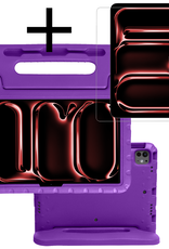 NoXx iPad Pro 11 inch 2024 Hoes Kinder Hoesje Kids Case Cover Kids Proof Met Screenprotector - iPad Pro 11 inch 2024 Kinder Hoes - Paars