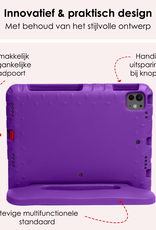 NoXx iPad Pro 11 inch 2024 Hoes Kinder Hoesje Kids Case Cover Kids Proof Met Screenprotector - iPad Pro 11 inch 2024 Kinder Hoes - Paars