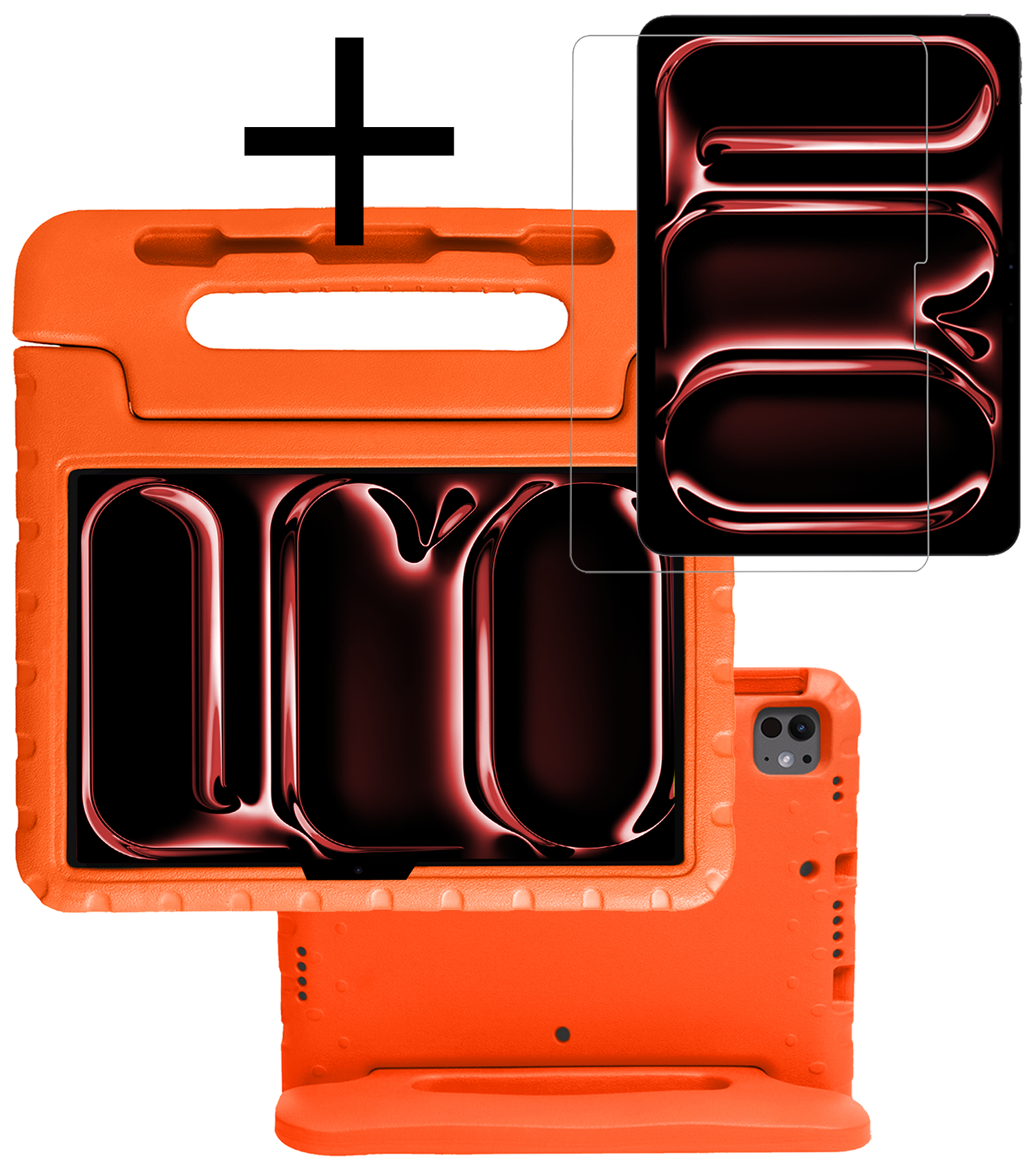 NoXx iPad Pro 11 inch 2024 Hoes Kinder Hoesje Kids Case Cover Kids Proof Met Screenprotector - iPad Pro 11 inch 2024 Kinder Hoes - Oranje