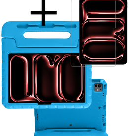 NoXx NoXx iPad Pro 2024 (11 inch) Kinderhoes Met Screenprotector - Blauw