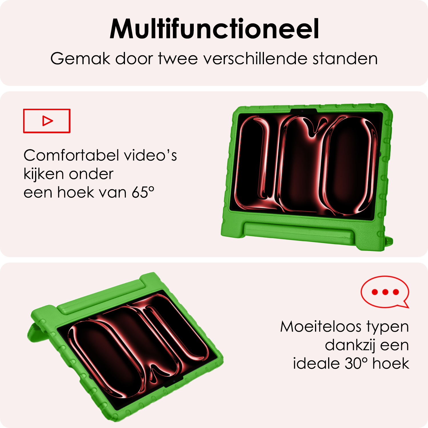 NoXx iPad Pro 11 inch 2024 Hoes Kinder Hoesje Kids Case Cover Kids Proof Met Screenprotector - iPad Pro 11 inch 2024 Kinder Hoes - Groen