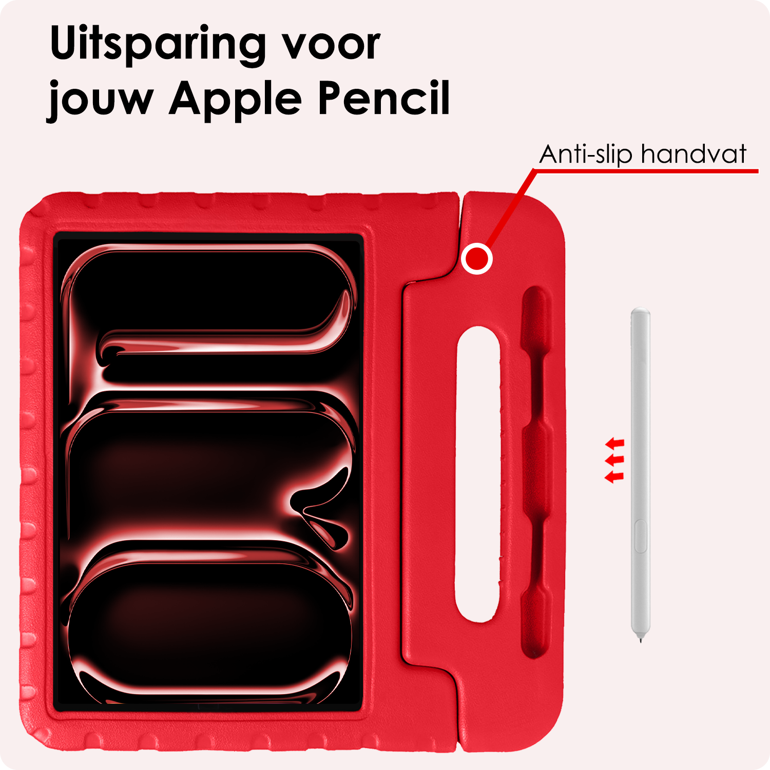 NoXx iPad Pro 11 inch 2024 Hoes Kinder Hoesje Kids Case Cover Kids Proof - iPad Pro 11 inch 2024 Kinder Hoes - Rood