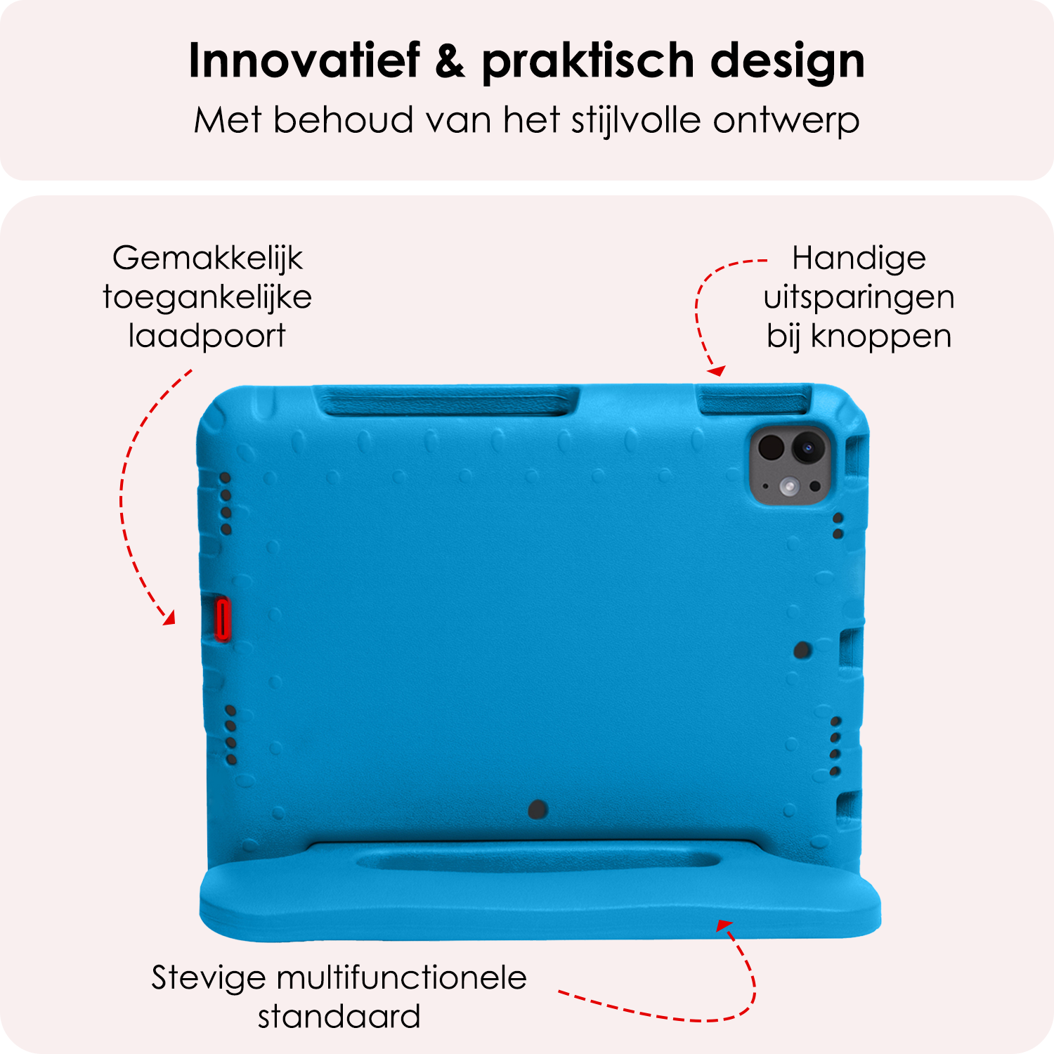 NoXx iPad Pro 11 inch 2024 Hoes Kinder Hoesje Kids Case Cover Kids Proof - iPad Pro 11 inch 2024 Kinder Hoes - Licht Blauw