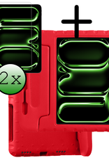 BASEY. iPad Pro 11 inch 2024 Hoes Kinder Hoesje Kids Case Cover Kids Proof Met 2x Screenprotector - iPad Pro 11 inch 2024 Kinder Hoes - Rood