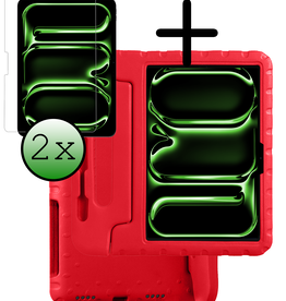 BASEY. BASEY. iPad Pro 2024 (11 inch) Kinderhoes Met 2x Screenprotector - Rood