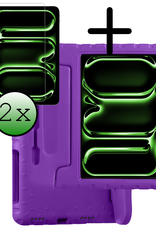 BASEY. iPad Pro 11 inch 2024 Hoes Kinder Hoesje Kids Case Cover Kids Proof Met 2x Screenprotector - iPad Pro 11 inch 2024 Kinder Hoes - Paars