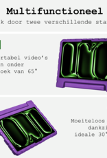 BASEY. iPad Pro 11 inch 2024 Hoes Kinder Hoesje Kids Case Cover Kids Proof Met 2x Screenprotector - iPad Pro 11 inch 2024 Kinder Hoes - Paars