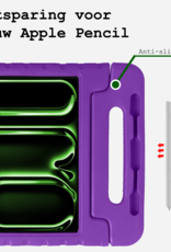 BASEY. iPad Pro 11 inch 2024 Hoes Kinder Hoesje Kids Case Cover Kids Proof Met 2x Screenprotector - iPad Pro 11 inch 2024 Kinder Hoes - Paars