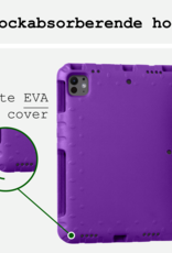 BASEY. iPad Pro 11 inch 2024 Hoes Kinder Hoesje Kids Case Cover Kids Proof Met 2x Screenprotector - iPad Pro 11 inch 2024 Kinder Hoes - Paars