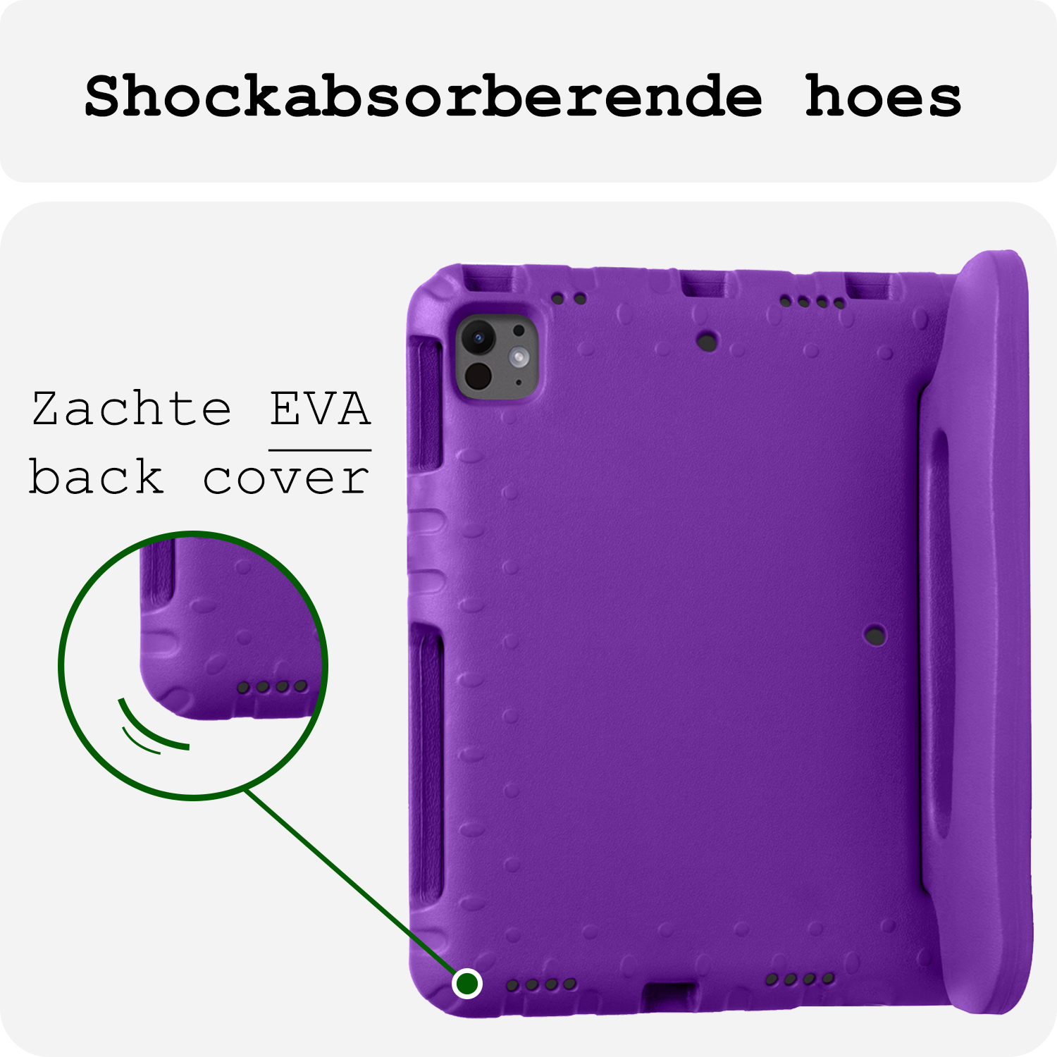 BASEY. iPad Pro 11 inch 2024 Hoes Kinder Hoesje Kids Case Cover Kids Proof Met 2x Screenprotector - iPad Pro 11 inch 2024 Kinder Hoes - Paars