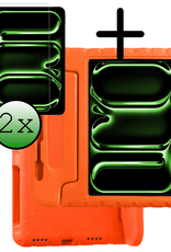 BASEY. iPad Pro 11 inch 2024 Hoes Kinder Hoesje Kids Case Cover Kids Proof Met 2x Screenprotector - iPad Pro 11 inch 2024 Kinder Hoes - Oranje