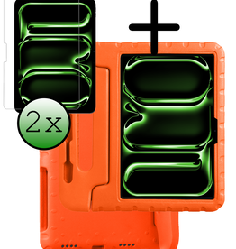 BASEY. BASEY. iPad Pro 2024 (11 inch) Kinderhoes Met 2x Screenprotector - Oranje