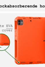 BASEY. iPad Pro 11 inch 2024 Hoes Kinder Hoesje Kids Case Cover Kids Proof Met 2x Screenprotector - iPad Pro 11 inch 2024 Kinder Hoes - Oranje