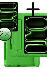 BASEY. iPad Pro 11 inch 2024 Hoes Kinder Hoesje Kids Case Cover Kids Proof Met 2x Screenprotector - iPad Pro 11 inch 2024 Kinder Hoes - Groen