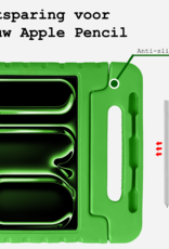 BASEY. iPad Pro 11 inch 2024 Hoes Kinder Hoesje Kids Case Cover Kids Proof Met 2x Screenprotector - iPad Pro 11 inch 2024 Kinder Hoes - Groen