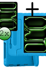 BASEY. iPad Pro 11 inch 2024 Hoes Kinder Hoesje Kids Case Cover Kids Proof Met 2x Screenprotector - iPad Pro 11 inch 2024 Kinder Hoes - Licht Blauw