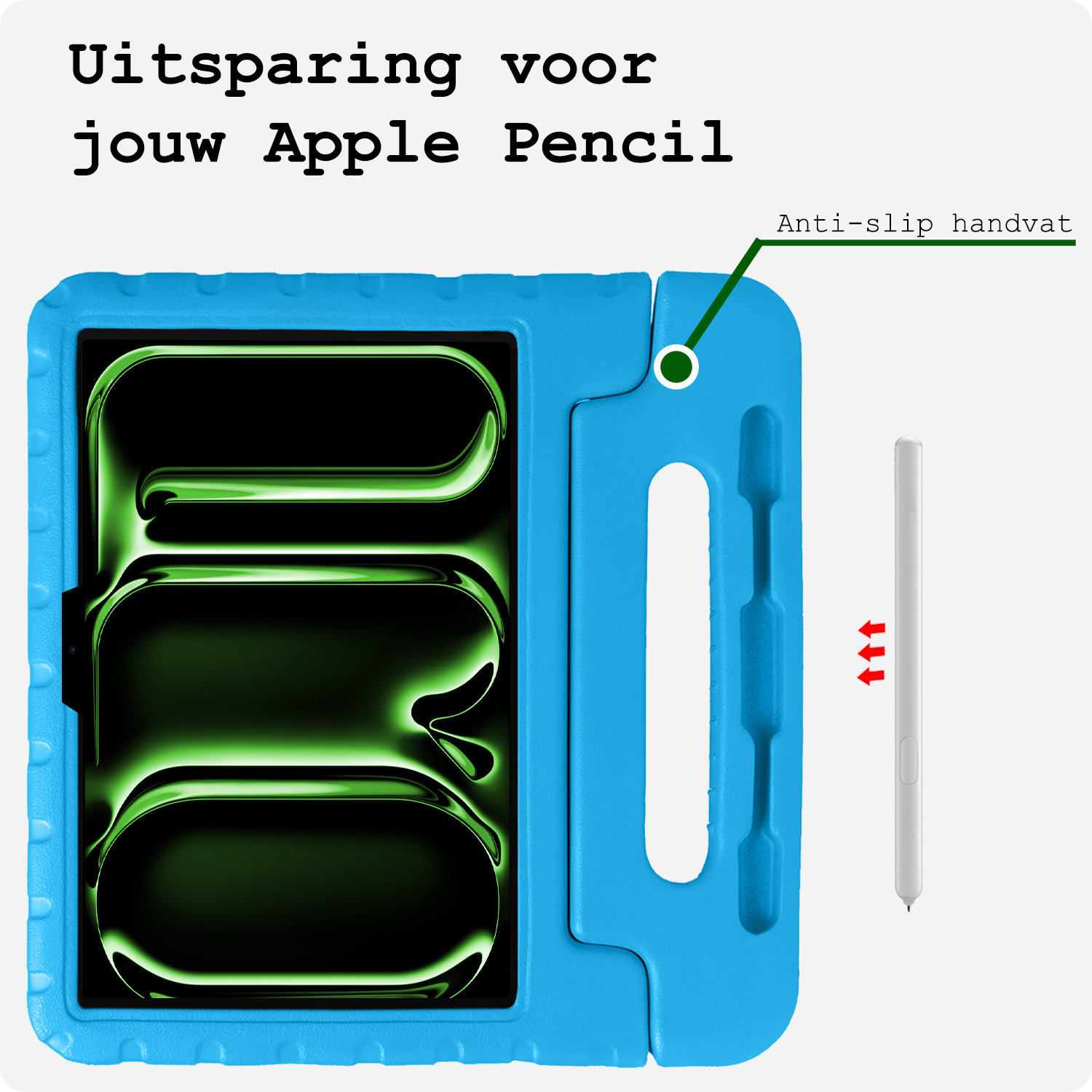 BASEY. iPad Pro 11 inch 2024 Hoes Kinder Hoesje Kids Case Cover Kids Proof Met 2x Screenprotector - iPad Pro 11 inch 2024 Kinder Hoes - Licht Blauw