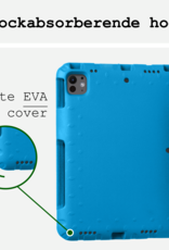 BASEY. iPad Pro 11 inch 2024 Hoes Kinder Hoesje Kids Case Cover Kids Proof Met 2x Screenprotector - iPad Pro 11 inch 2024 Kinder Hoes - Licht Blauw