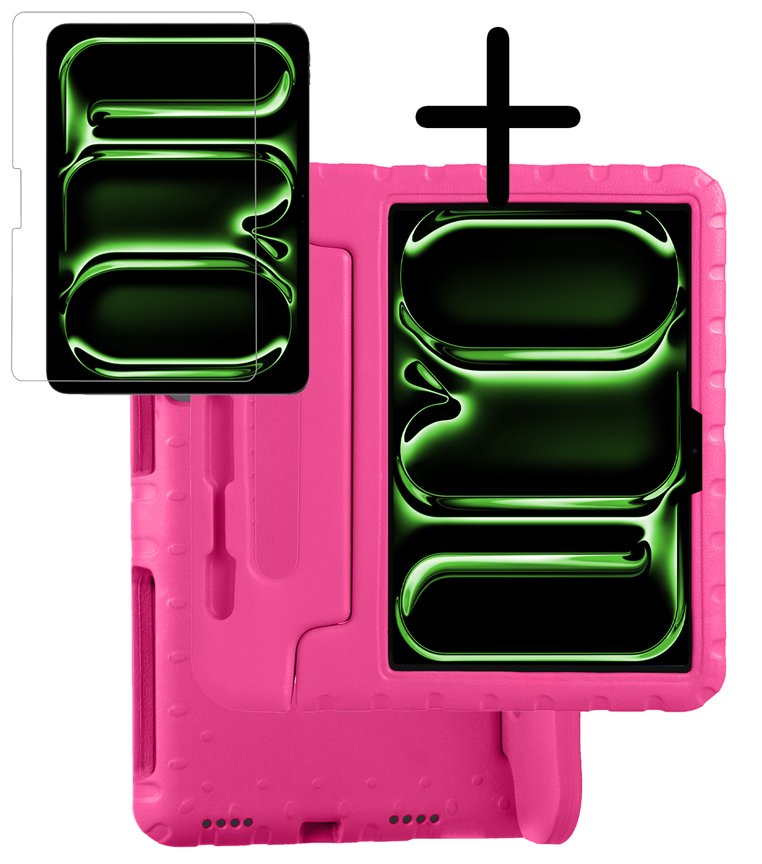 BASEY. iPad Pro 11 inch 2024 Hoes Kinder Hoesje Kids Case Cover Kids Proof Met Screenprotector - iPad Pro 11 inch 2024 Kinder Hoes - Roze