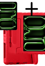 BASEY. iPad Pro 11 inch 2024 Hoes Kinder Hoesje Kids Case Cover Kids Proof Met Screenprotector - iPad Pro 11 inch 2024 Kinder Hoes - Rood