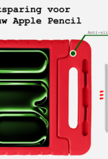 BASEY. iPad Pro 11 inch 2024 Hoes Kinder Hoesje Kids Case Cover Kids Proof Met Screenprotector - iPad Pro 11 inch 2024 Kinder Hoes - Rood