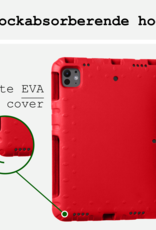 BASEY. iPad Pro 11 inch 2024 Hoes Kinder Hoesje Kids Case Cover Kids Proof Met Screenprotector - iPad Pro 11 inch 2024 Kinder Hoes - Rood