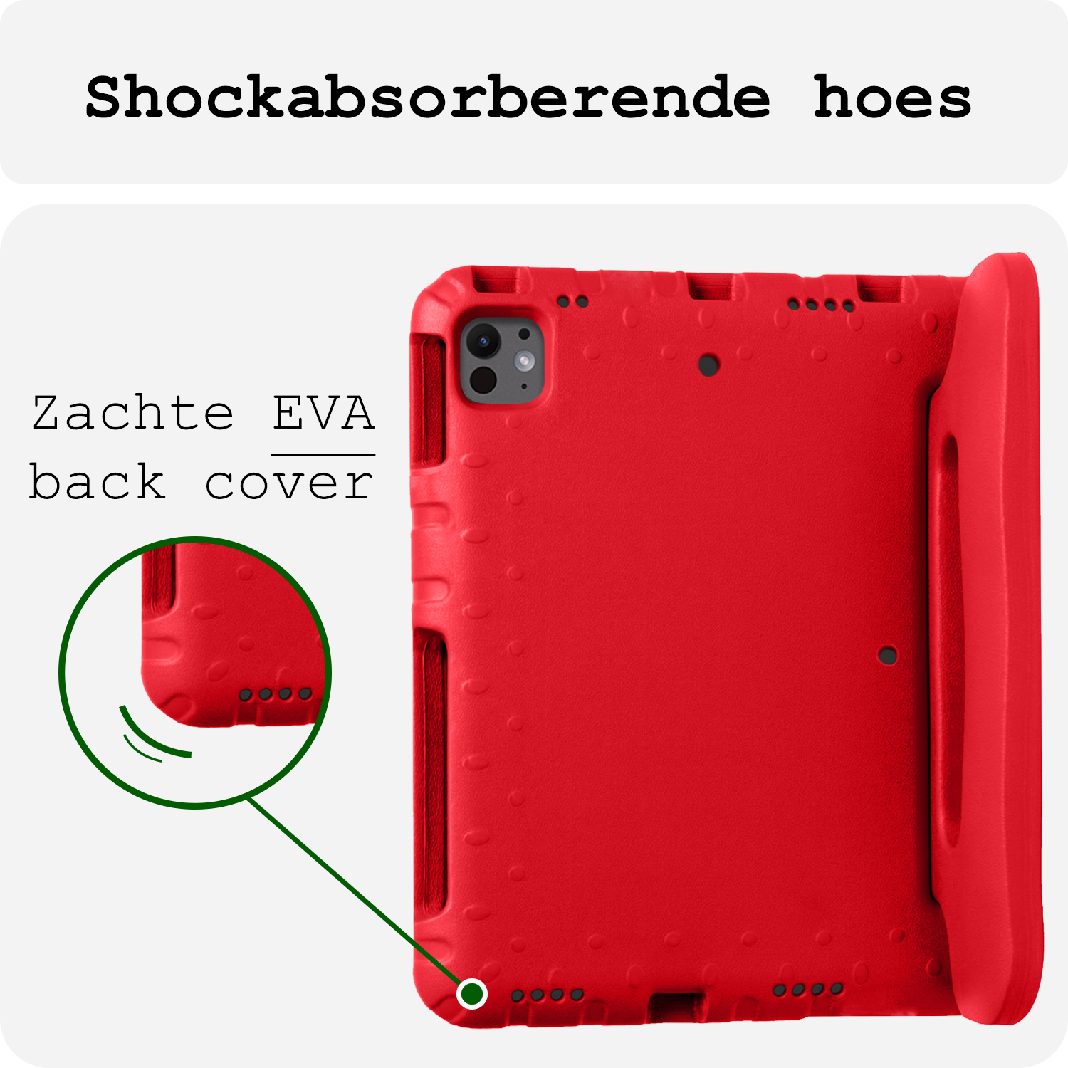 BASEY. iPad Pro 11 inch 2024 Hoes Kinder Hoesje Kids Case Cover Kids Proof Met Screenprotector - iPad Pro 11 inch 2024 Kinder Hoes - Rood