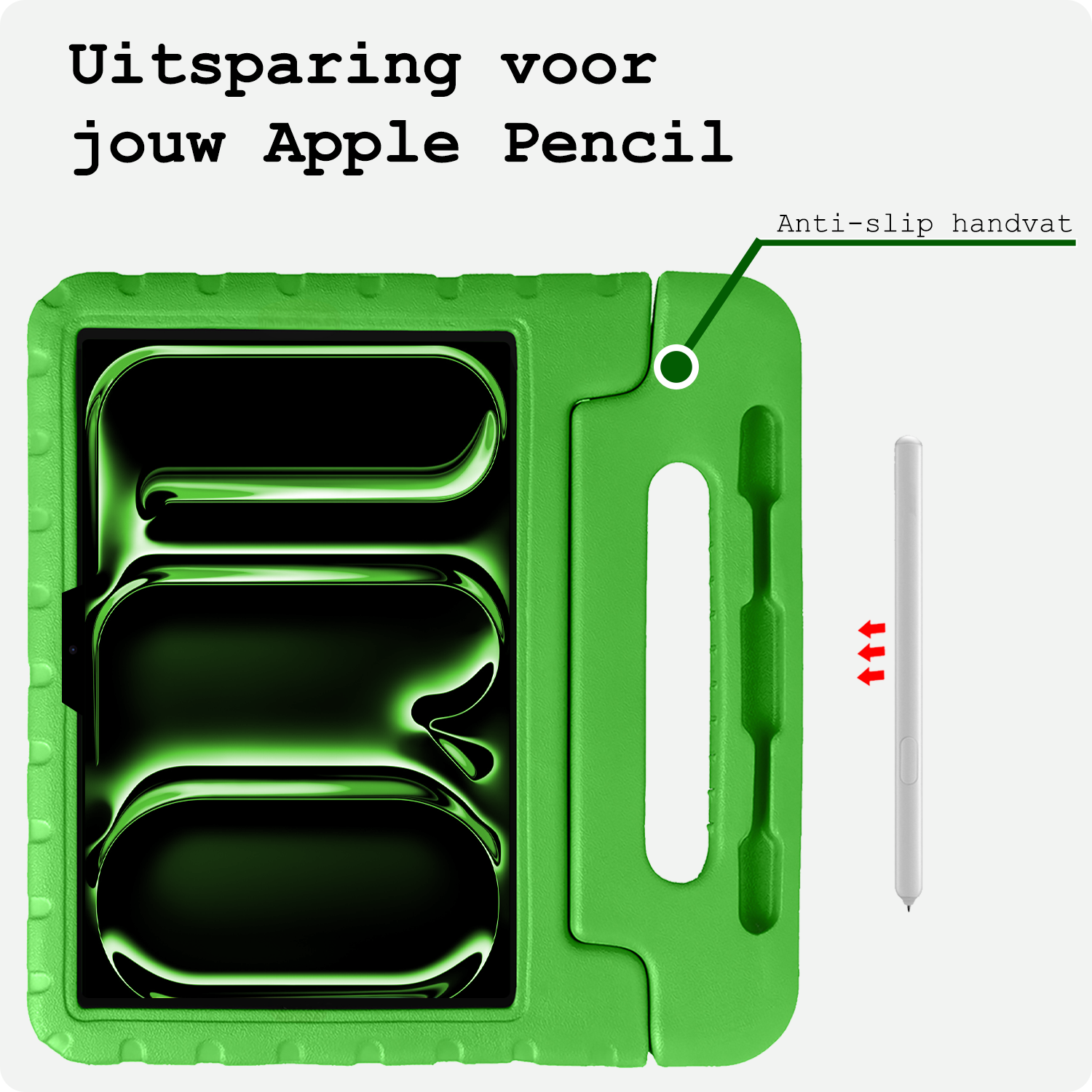 BASEY. iPad Pro 11 inch 2024 Hoes Kinder Hoesje Kids Case Cover Kids Proof Met Screenprotector - iPad Pro 11 inch 2024 Kinder Hoes - Groen