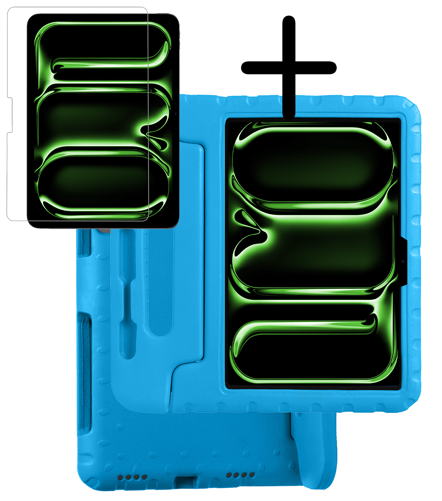 BASEY. iPad Pro 11 inch 2024 Hoes Kinder Hoesje Kids Case Cover Kids Proof Met Screenprotector - iPad Pro 11 inch 2024 Kinder Hoes - Licht Blauw