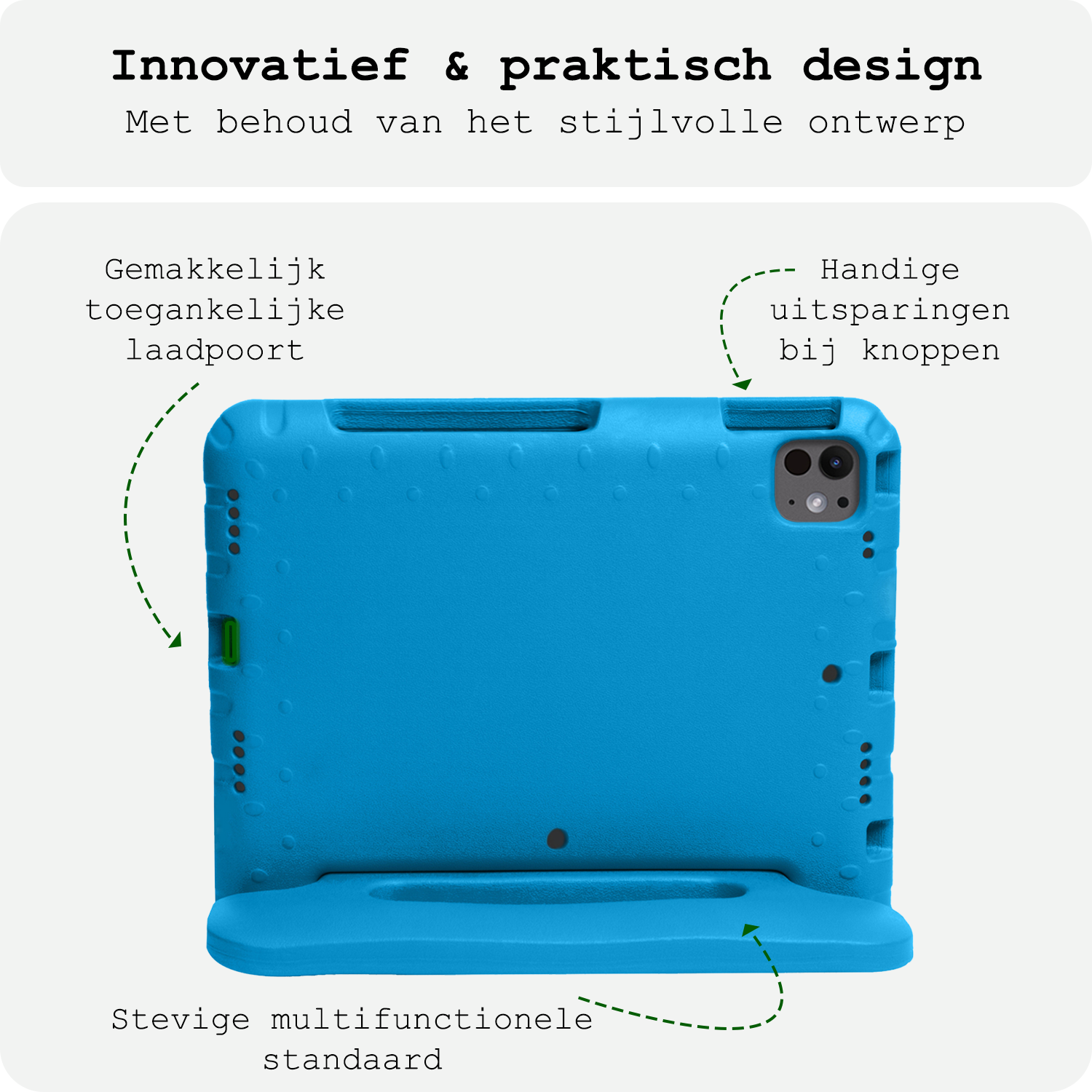 BASEY. iPad Pro 11 inch 2024 Hoes Kinder Hoesje Kids Case Cover Kids Proof Met Screenprotector - iPad Pro 11 inch 2024 Kinder Hoes - Licht Blauw