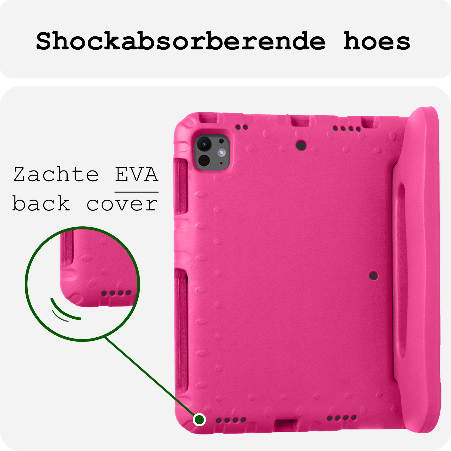 BASEY. iPad Pro 11 inch 2024 Hoes Kinder Hoesje Kids Case Cover Kids Proof - iPad Pro 11 inch 2024 Kinder Hoes - Roze