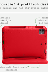 BASEY. iPad Pro 11 inch 2024 Hoes Kinder Hoesje Kids Case Cover Kids Proof - iPad Pro 11 inch 2024 Kinder Hoes - Rood