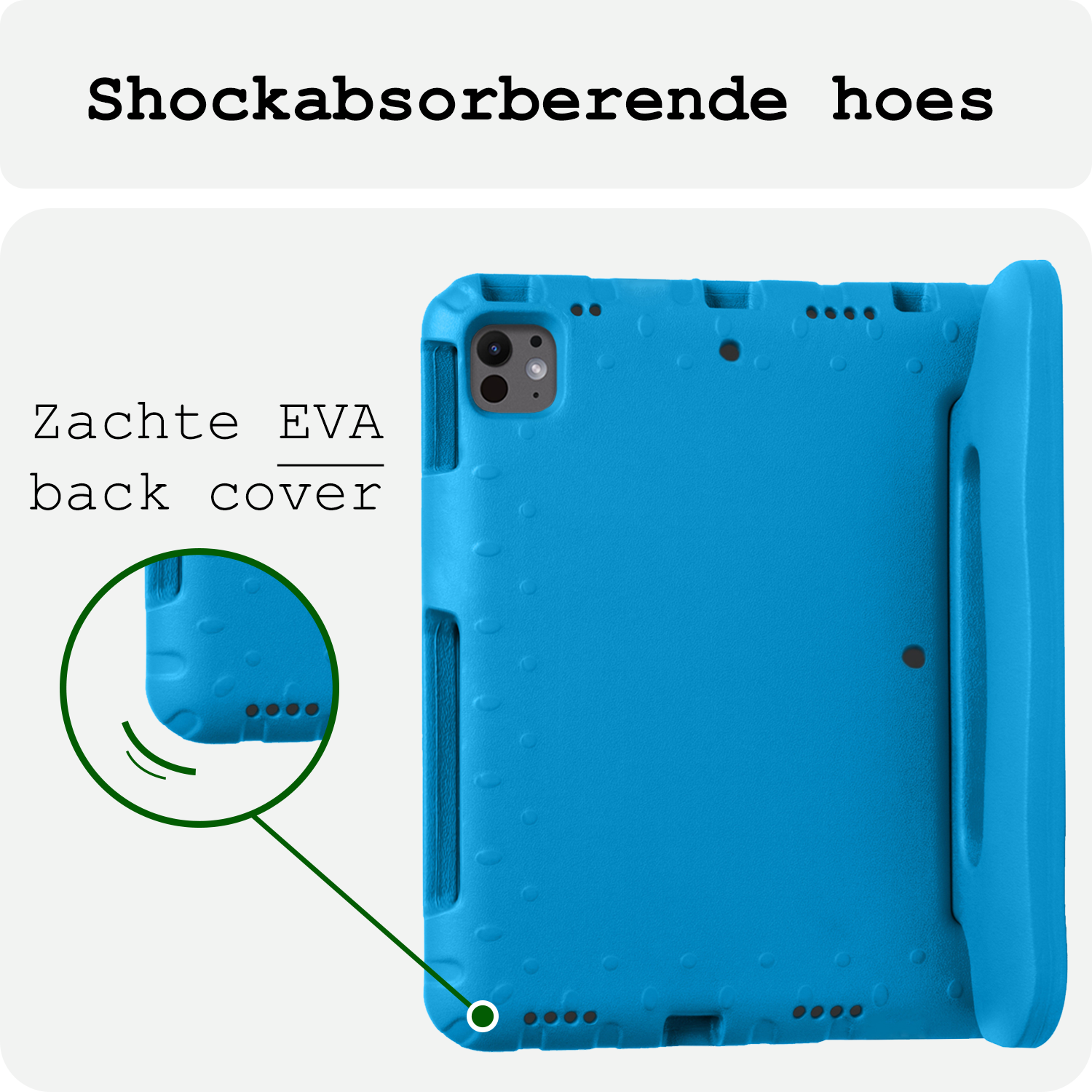 BASEY. iPad Pro 11 inch 2024 Hoes Kinder Hoesje Kids Case Cover Kids Proof - iPad Pro 11 inch 2024 Kinder Hoes - Licht Blauw