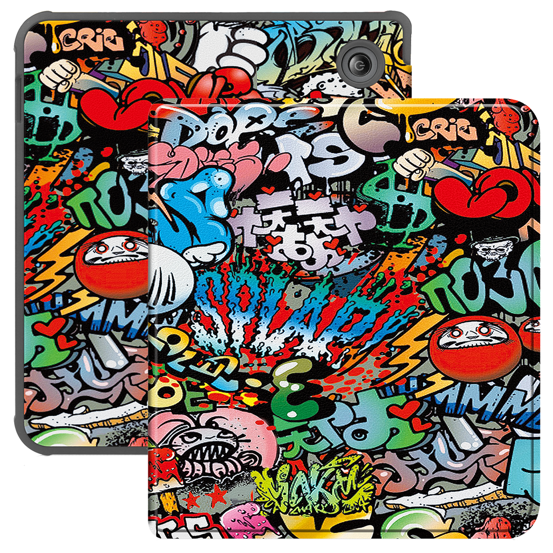 BASEY. Hoes Geschikt voor Kobo Libra Colour Hoesje Bookcase Cover Hoes - Hoesje Geschikt voor Kobo Libra Colour Hoes Cover Case - Graffity