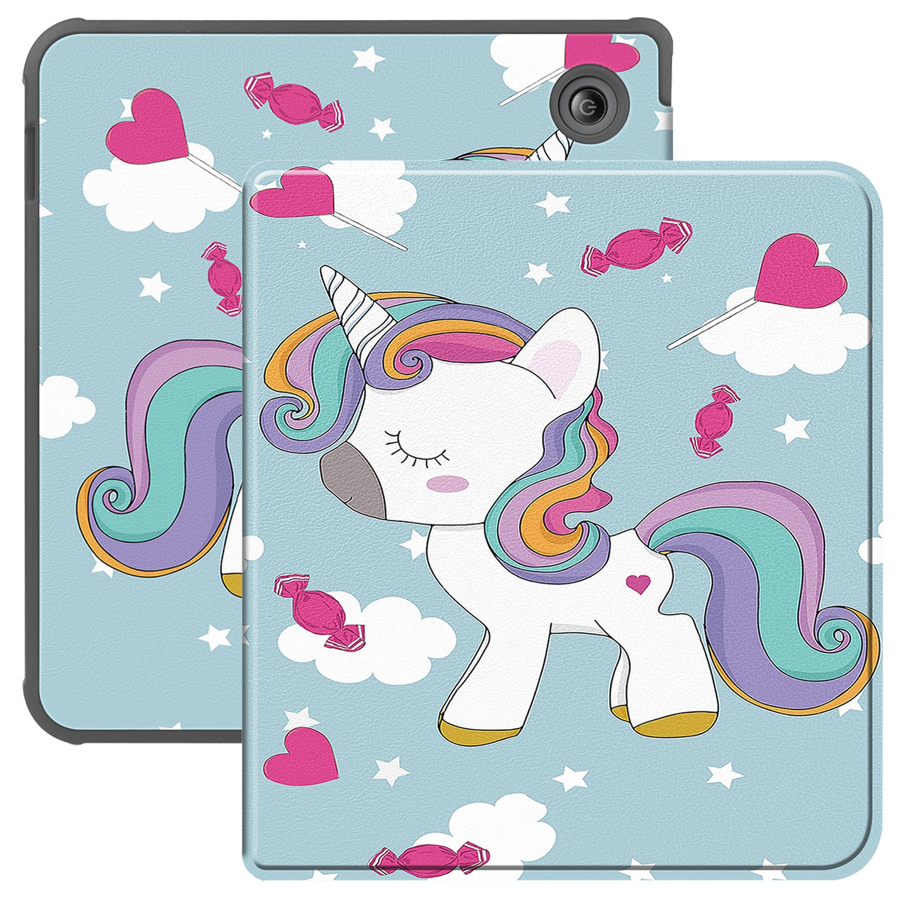 BASEY. Hoes Geschikt voor Kobo Libra Colour Hoesje Bookcase Cover Hoes - Hoesje Geschikt voor Kobo Libra Colour Hoes Cover Case - Eenhoorn