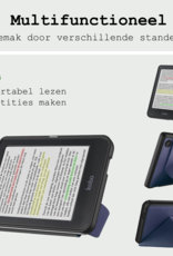 BASEY. Hoes Geschikt voor Kobo Clara Colour Hoesje Bookcase Cover Hoes Trifold - Hoesje Geschikt voor Kobo Clara Colour Hoes Cover Case - Donkerblauw