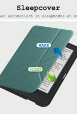 BASEY. Hoes Geschikt voor Kobo Clara Colour Hoesje Bookcase Cover Hoes Trifold - Hoesje Geschikt voor Kobo Clara Colour Hoes Cover Case - Donkergroen