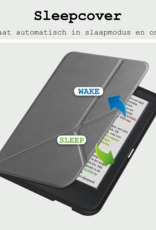 BASEY. Hoes Geschikt voor Kobo Clara Colour Hoesje Bookcase Cover Hoes Trifold - Hoesje Geschikt voor Kobo Clara Colour Hoes Cover Case - Grijs