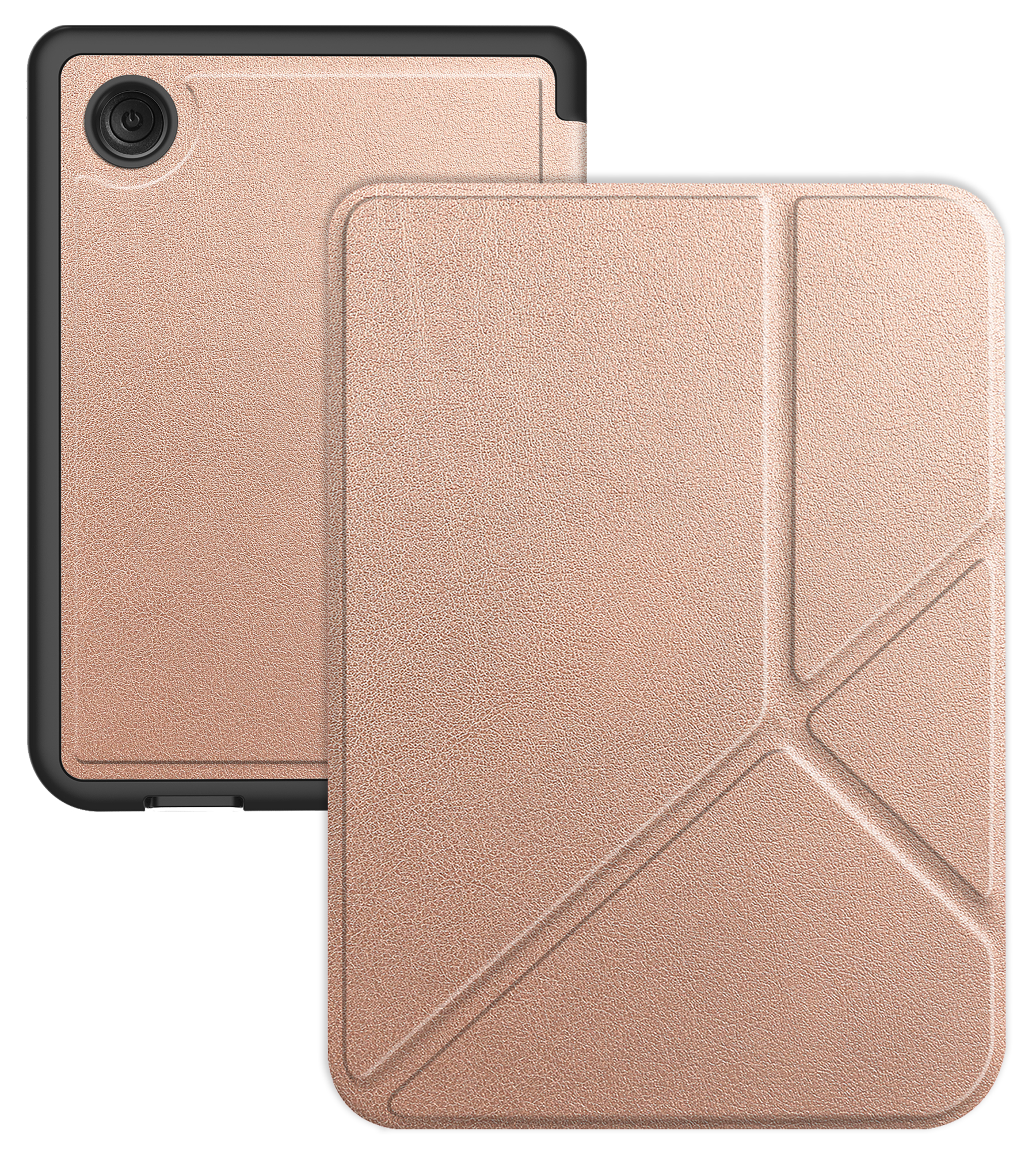 BASEY. Hoes Geschikt voor Kobo Clara Colour Hoesje Bookcase Cover Hoes Trifold - Hoesje Geschikt voor Kobo Clara Colour Hoes Cover Case - Rosé Goud