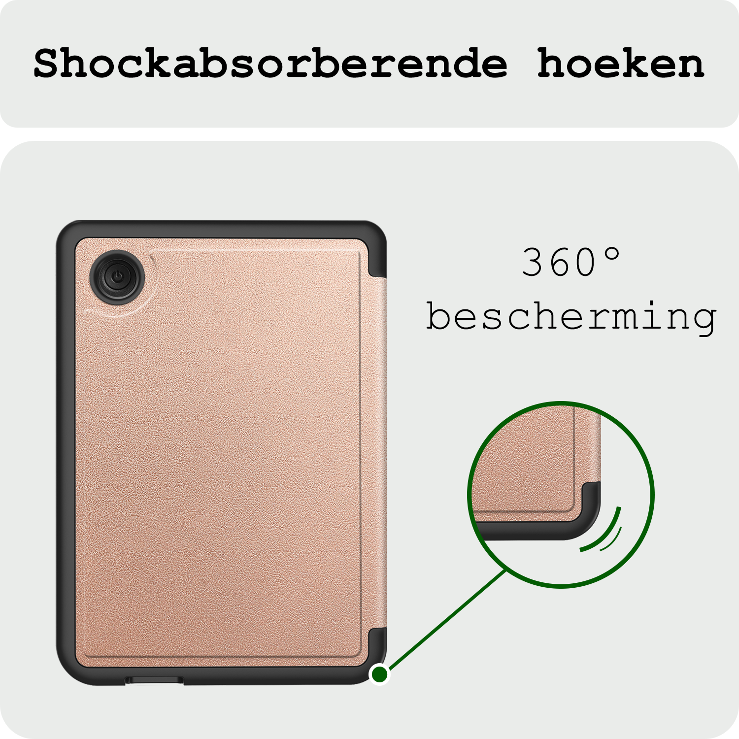 BASEY. Hoes Geschikt voor Kobo Clara Colour Hoesje Bookcase Cover Hoes Trifold - Hoesje Geschikt voor Kobo Clara Colour Hoes Cover Case - Rosé Goud