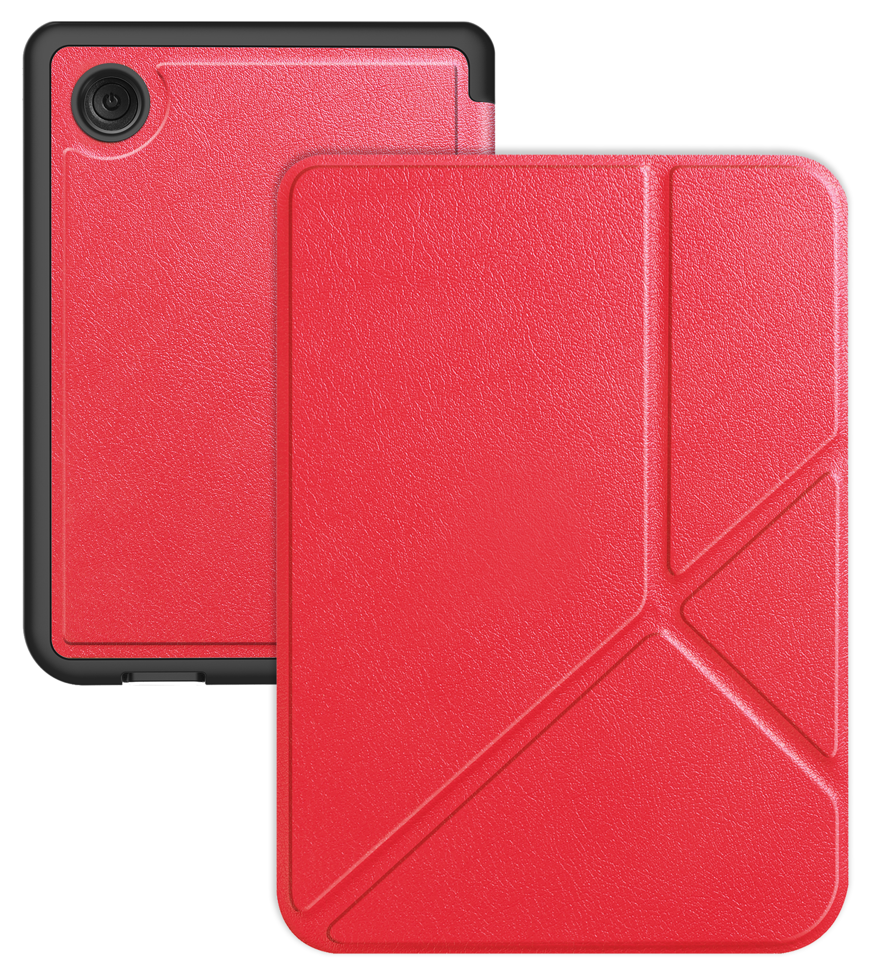 BASEY. Hoes Geschikt voor Kobo Clara Colour Hoesje Bookcase Cover Hoes Trifold - Hoesje Geschikt voor Kobo Clara Colour Hoes Cover Case - Rood