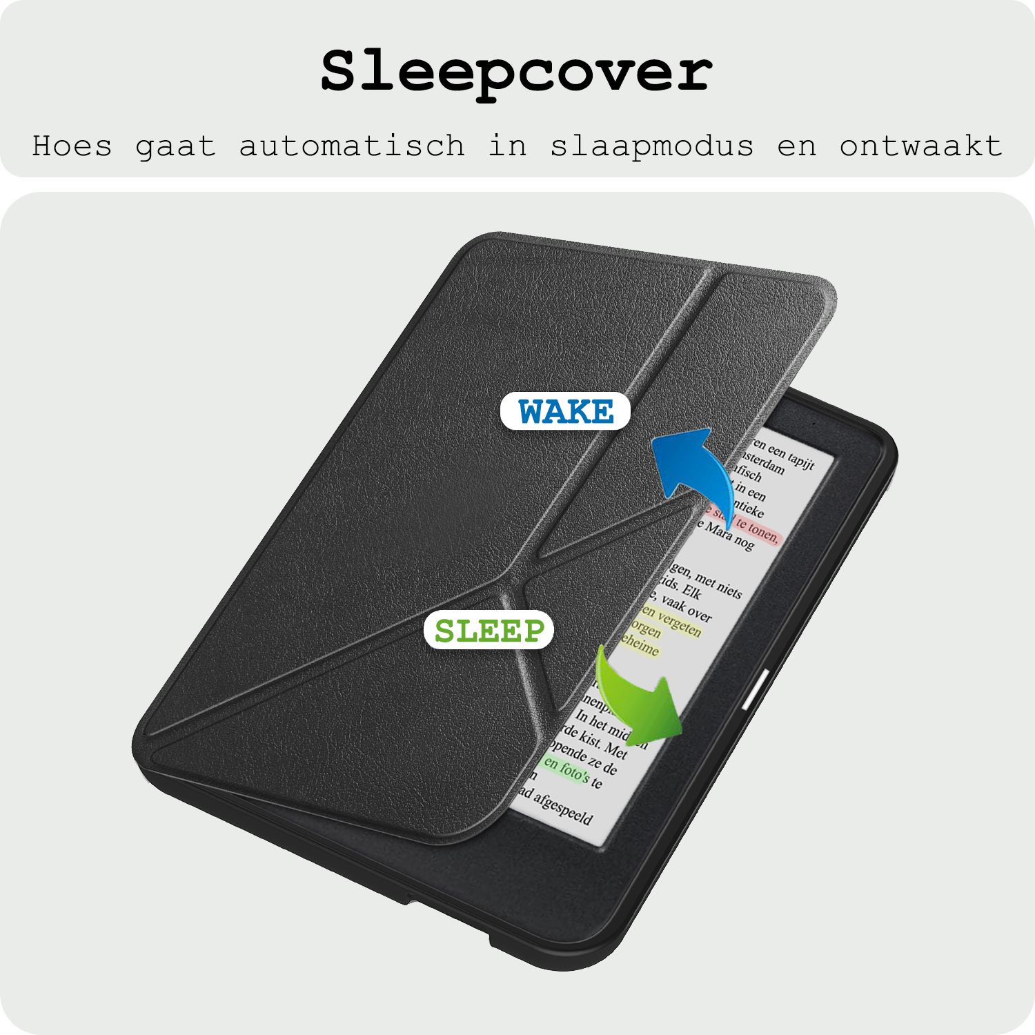 BASEY. Hoes Geschikt voor Kobo Clara Colour Hoesje Bookcase Cover Hoes Trifold - Hoesje Geschikt voor Kobo Clara Colour Hoes Cover Case - Zwart