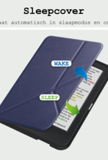 BASEY. Hoes Geschikt voor Kobo Clara Colour Hoesje Bookcase Cover Hoes Trifold Met Screenprotector - Hoesje Geschikt voor Kobo Clara Colour Hoes Cover Case - Donkerblauw