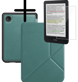 BASEY. BASEY. Kobo Clara Colour Hoesje Trifold Met Screenprotector - Donkergroen