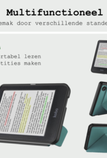 BASEY. Hoes Geschikt voor Kobo Clara Colour Hoesje Bookcase Cover Hoes Trifold Met Screenprotector - Hoesje Geschikt voor Kobo Clara Colour Hoes Cover Case - Donkergroen