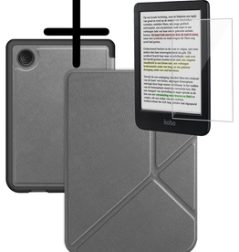 BASEY. BASEY. Kobo Clara Colour Hoesje Trifold Met Screenprotector - Grijs