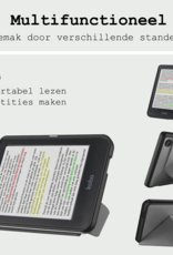 BASEY. Hoes Geschikt voor Kobo Clara Colour Hoesje Bookcase Cover Hoes Trifold Met Screenprotector - Hoesje Geschikt voor Kobo Clara Colour Hoes Cover Case - Grijs